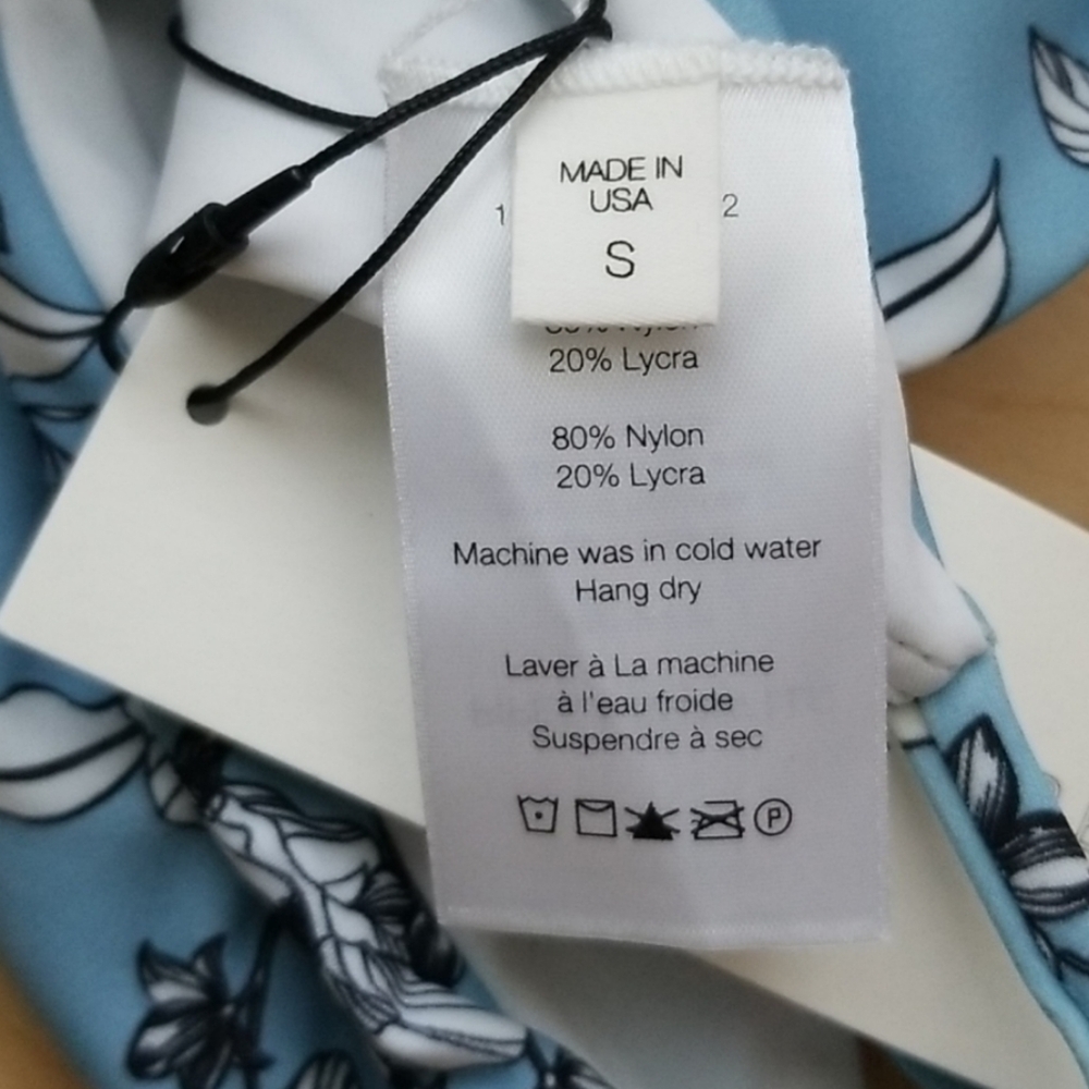 NWT Veronica Beard Gavitella floral blue bikini bottom string tie - Picture 5 of 7